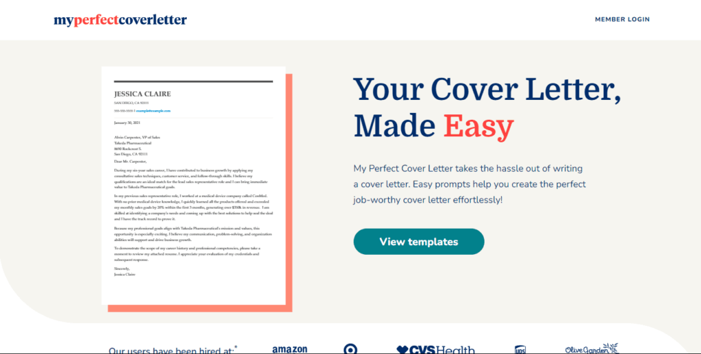 MyPerfectCoverLetter review