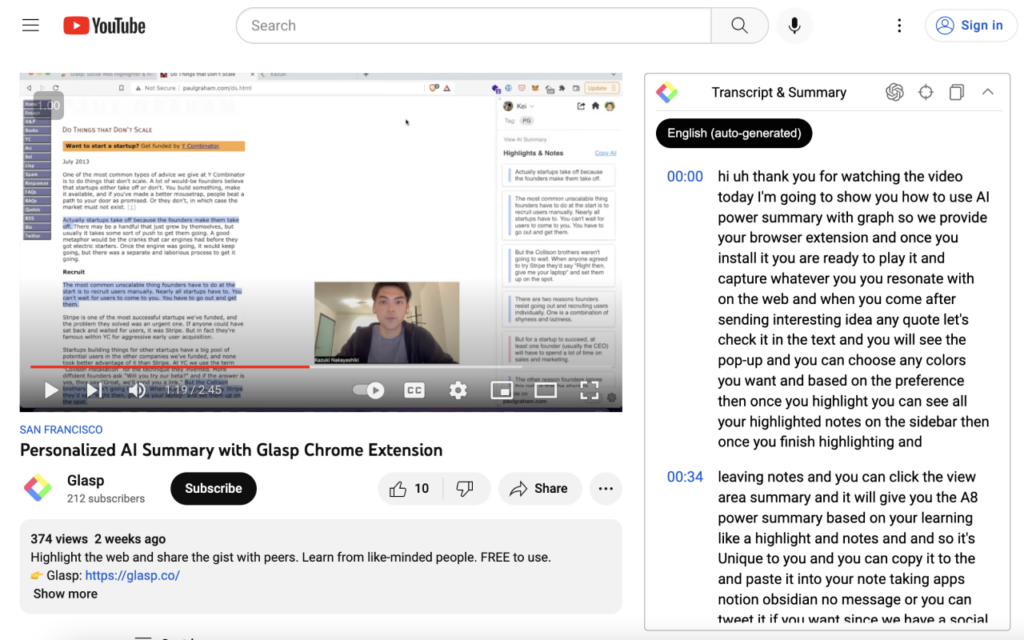 But Why Should You Use Glasp YouTube Summary?